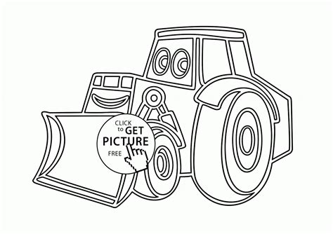 cartoon excavator coloring page  kids transportation coloring pages
