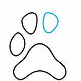 Paw Dog Step Print Draw Drawing sketch template