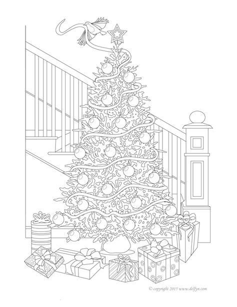 christmas tree coloring page  adults christmas tree coloring page