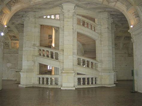 da vinci designed  double helix staircase   chateau de chambord ancient origins