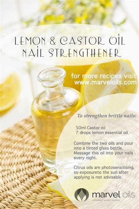 home recipe  lemon  castor oil nail strengthener