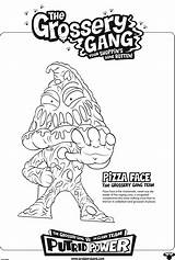 Gang Grossery Coloring Pages Pizza Printable Printables Sheets Pack Trash Kids Face Color Ca Via Getcolorings sketch template