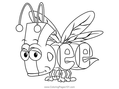 bee  wordworld coloring page  kids  wordworld printable