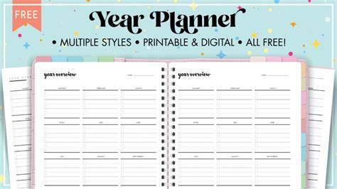 printable year planner template world  printables