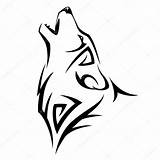 Wolf Howling Head Drawing Tattoo Vector Getdrawings sketch template