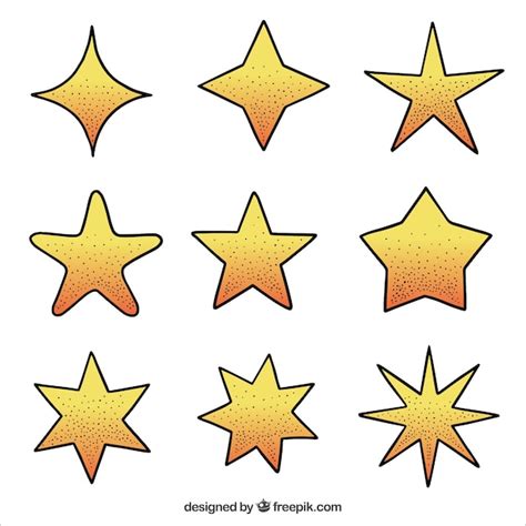 vector hand drawn stars collection