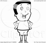 Boy His Hips Clipart Standing Hands Cartoon Thoman Cory Outlined Coloring Vector 2021 sketch template
