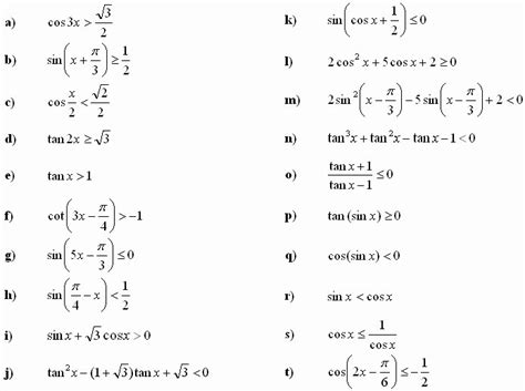 solve trig equations worksheet chessmuseum template library