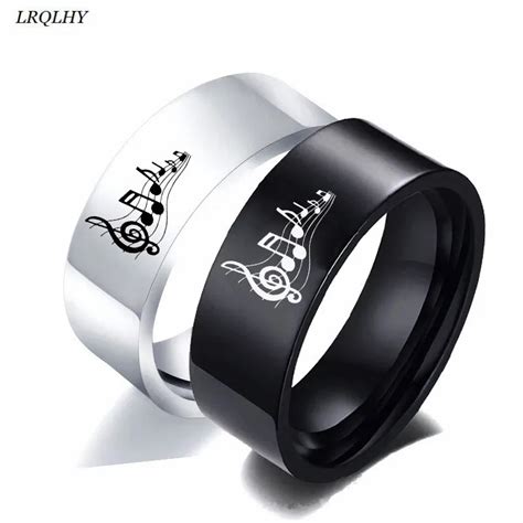 fashion ring  melodies  symbols titanium metal finger ring