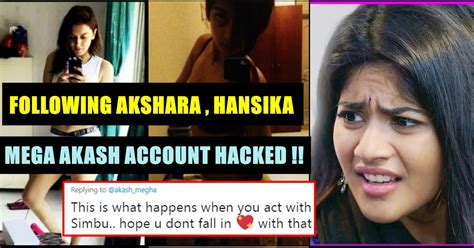 following hansika megha akash says that her instagram id was hacked hilarious reactions from