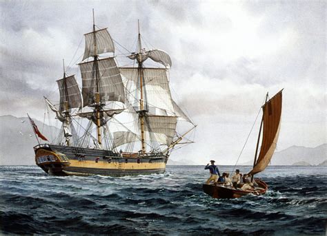 hms discovery   cutter watercolor  sailing ship paintings