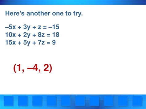 Ppt Solving Systems Of Three Linear Equations In Three Variables