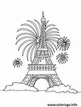 Eiffel Juillet Fete Colorear Nationale France Feu Turnul Artifice Nouvel Colorat Gratuit Imprimé Fois Dessins sketch template