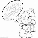 Birthday Teddy Bear Coloring Pages Happy Printable Gift Choose Board Adult sketch template