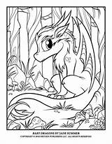 Dragon Coloring Pages Dragons Baby Cute Jade Summer Adult Book Colouring Printable Kids Fairy Animal Jadesummer Easy Color Books Print sketch template