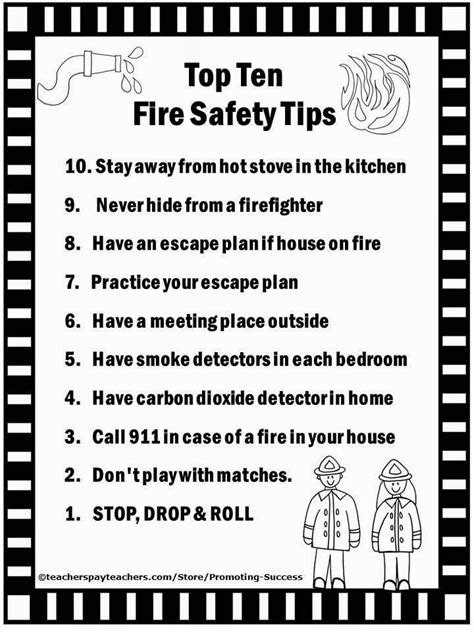 fire prevention worksheet