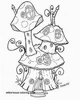 Fairy Coloring Pages House Garden Mushroom Printable Recess Drawing Adult Houses Whimsical Fairies Sheets Tree Book Mushrooms Gnome Color Colouring sketch template