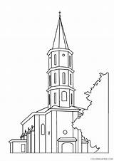 Church Coloring4free sketch template