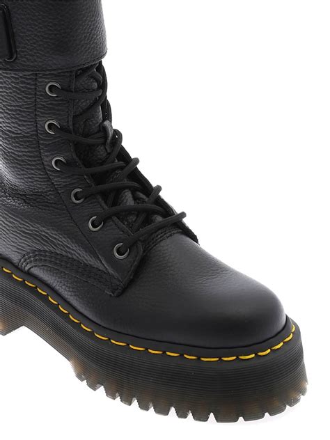 dr martens leather black jagger military boots lyst