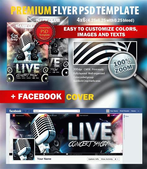 concert show psd flyer template  styleflyers