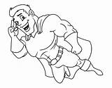 Flying Superhero Template Body Coloring Outline Pages sketch template