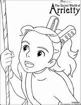 Coloring Pages Ghibli Studio Arrietty Arriety Ponyo Printable Colouring Activity Secret Print Princess Book Sheets Mononoke Howl Moving Castle Disney sketch template