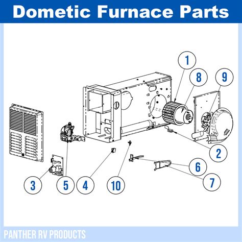 dometic hydroflame  iv rv propane heater furnace  parts breakdown