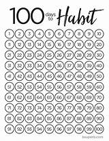 Habit Tracker Printable 100 Days Fitness Sheet Challenge Calendar Chart Workout School Exercise Printables Weight Bsuperb Life Walking Break Sugar sketch template