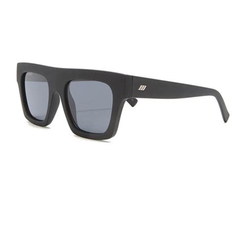 le specs subdimension men black rubber frame smoke mono lens sunglasses