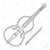 Bass Violin Outline Bow Instrument Contrabass Drawing Dark Music Illustration Contour Double Vector Monochrome Getdrawings Background Upright Preview 123rf Vectors sketch template
