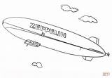 Coloring Pages Zeppelin Airship Balloons Air Hot Template Sketch sketch template