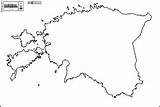 Maps Estonia Estonie Outline Boundaries Names Cities Main Regions Blank Hydrography sketch template