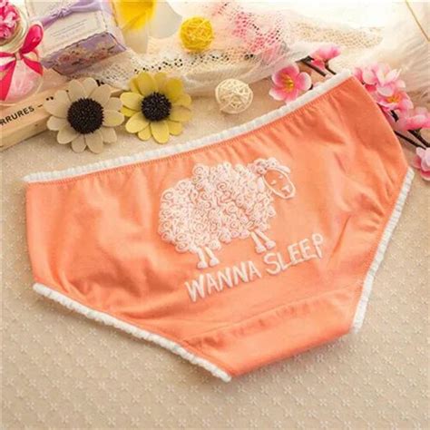 buy cute sheep women underwear cotton cartoon printed