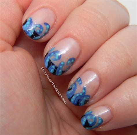 becca face nail art tentacle french tip design inspired  robin