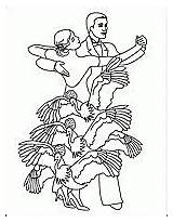 Dancing Ballroom Flamenco sketch template