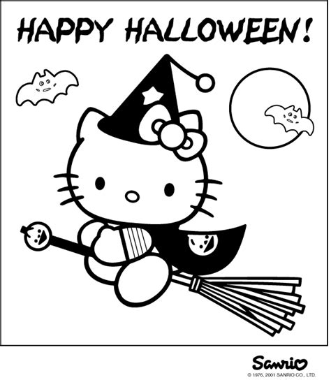 kitty halloween coloring pages coloring pages