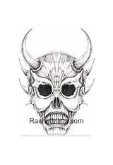 Skulls Grayscale Demonic sketch template