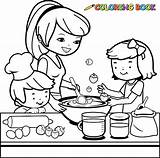 Cooking Mom Mother Clip Illustrations Vector sketch template