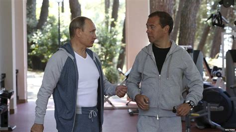 Russia S Putin And Medvedev Work Out Together Bbc News