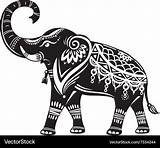 Svg Decorated Stylized Dxf Elefante Eps Stilizzato Cnc Outline Mendie Vettoriali Zen Illustrazioni sketch template