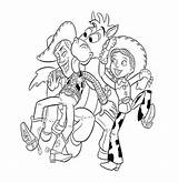 Coloring Toy Story Pages Woody Jessie Getcolorings Bullseye Print sketch template