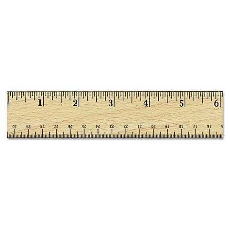 flat wood ruler wdouble metal edge  universal unv
