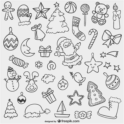 premium vector christmas doodles pack
