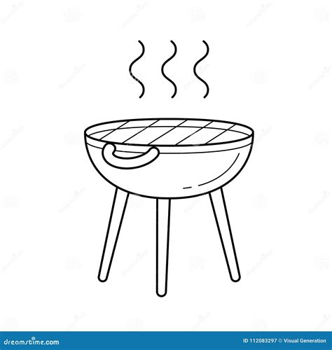 bbq grill vector  icon stock vector illustration   draw