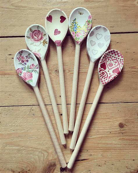 hand decorated wooden spoon etsy