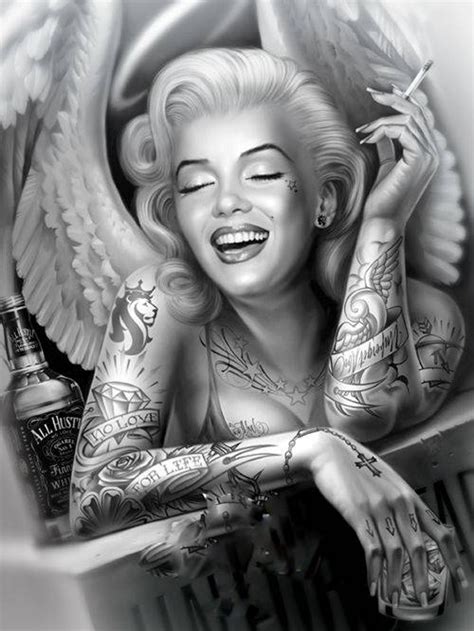 Marilyn Monroe Tattoo Art Poster Print A4 Etsy