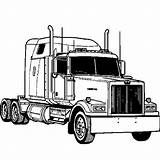 Coloring Truck Transportation Trucks Pages Big Kb Rig sketch template