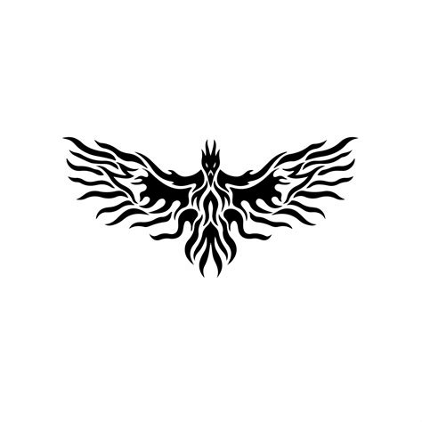 phoenix bird logo tribal tattoo design stencil vector illustration