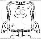 Toast Happy Mascot Jam Clipart Cartoon Coloring Sick Thoman Cory Outlined Vector Depressed Royalty Clipartof sketch template