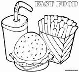 Food Coloring Fast Pages Print Fastfood Colorings Coloringway sketch template